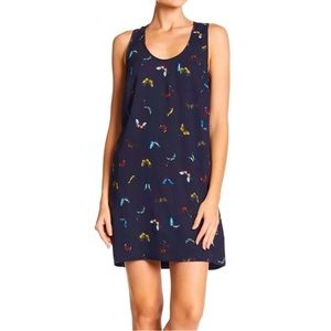 Joie Navy Butterfly Racerback Shift Dress Size xs